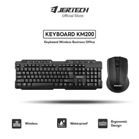 كيبورد+ماوس لاسلكي بطاريات JERTECH KM-200